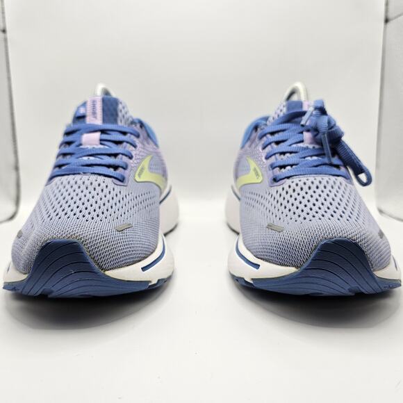 Brooks Ghost 14 Purple Print Dutch Lime Womens 7.5 Medium B Running Shoes - Picture 4 of 7